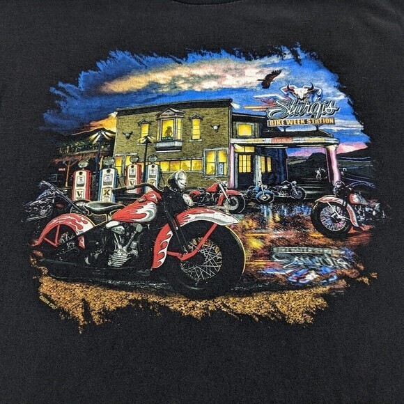 STURGIS BIKE WEEK 2008 MOTORCYCLE SHIRT w/ BACK HIT - Picture 2 of 10
